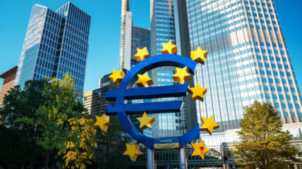 The Euro-Skulptur in Frankfurt downtown, Germany